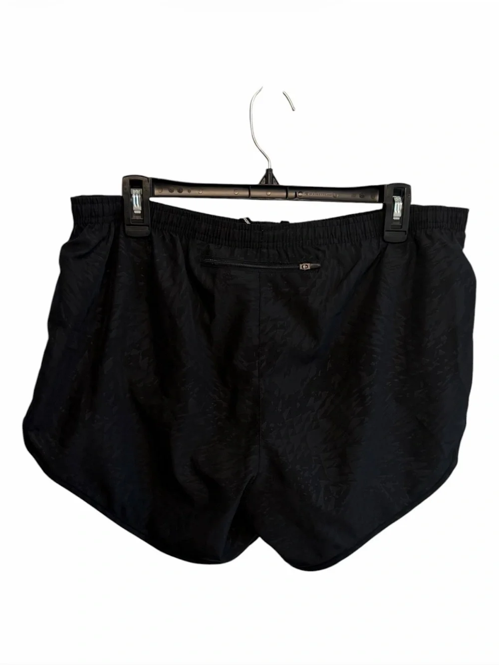 Nike Black Athletic Running Shorts with White Swoosh
